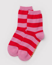 Load image into Gallery viewer, Crew Sock, Pink Stripe