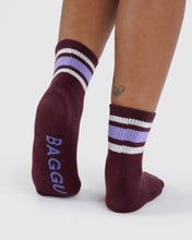 Load image into Gallery viewer, Ribbed Sock - Mahogany Stripe