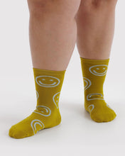 Load image into Gallery viewer, Happy Crew Sock, Ochre Happy