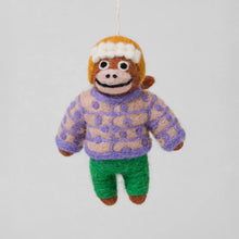 Load image into Gallery viewer, Monkey Felt Ornament