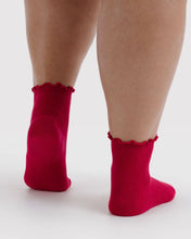 Load image into Gallery viewer, Lettuce Edge Socks, Wild Plum & Cherry