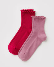 Load image into Gallery viewer, Lettuce Edge Socks, Wild Plum & Cherry
