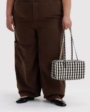 Load image into Gallery viewer, Nylon Bowler Bag - Black And Cream Gingham