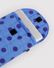Load image into Gallery viewer, Puffy Laptop Sleeve, Blue Polka Dot