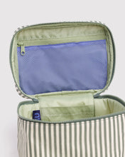 Load image into Gallery viewer, Large Cosmetic Case - Sage Stripe