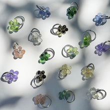 Load image into Gallery viewer, Glass Flower Earrings (Assorted Colours)