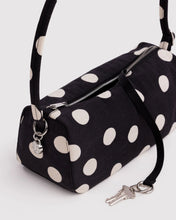 Load image into Gallery viewer, Nylon Loaf Bag, Black and Cream Polka Dot