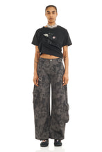 Load image into Gallery viewer, Black Watercolour Floral Lawn Cargo Pant