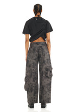 Load image into Gallery viewer, Black Watercolour Floral Lawn Cargo Pant
