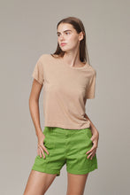 Load image into Gallery viewer, Cropped Lorel Tee, Oat Milk