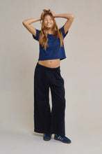 Load image into Gallery viewer, Cropped Lorel Tee, Deep Indigo