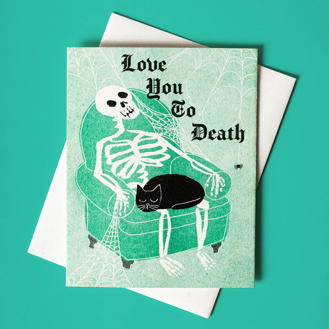 Love You To Death Risograph Card