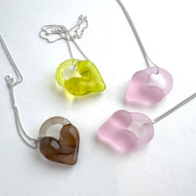 Load image into Gallery viewer, Glass Heart Necklace (Assorted Colours)