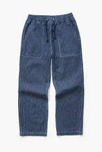 Load image into Gallery viewer, Pinstripe Denim Chef Pants - Indigo
