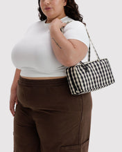 Load image into Gallery viewer, Nylon Bowler Bag - Black And Cream Gingham