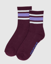 Load image into Gallery viewer, Ribbed Sock - Mahogany Stripe