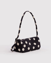 Load image into Gallery viewer, Nylon Loaf Bag, Black and Cream Polka Dot