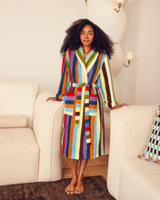Load image into Gallery viewer, Eucalyptus Stripe Bathrobe