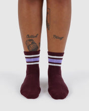 Load image into Gallery viewer, Ribbed Sock - Mahogany Stripe