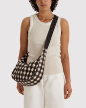 Load image into Gallery viewer, Medium Nylon Crescent Bag, Blurred Gingham
