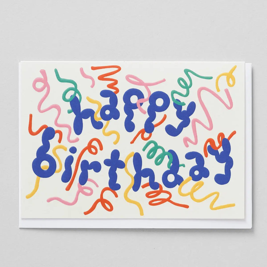 Birthday Streamers Embossed Card