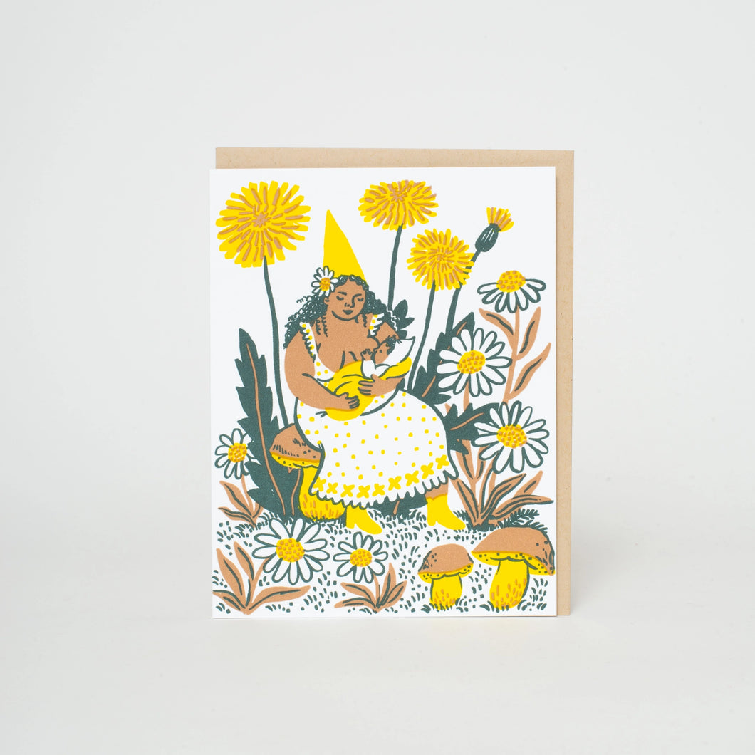Dandelion Baby & Gnome Card