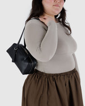 Load image into Gallery viewer, Small Recycled Leather Bowler Bag, Black
