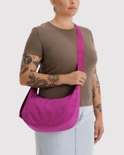 Load image into Gallery viewer, Medium Nylon Crescent Bag, Deep Fuchsia
