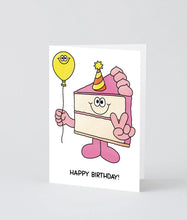 Load image into Gallery viewer, Happy Birthday Cake Slice &amp; Balloon Card
