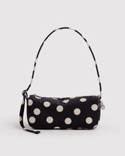 Load image into Gallery viewer, Nylon Loaf Bag, Black and Cream Polka Dot
