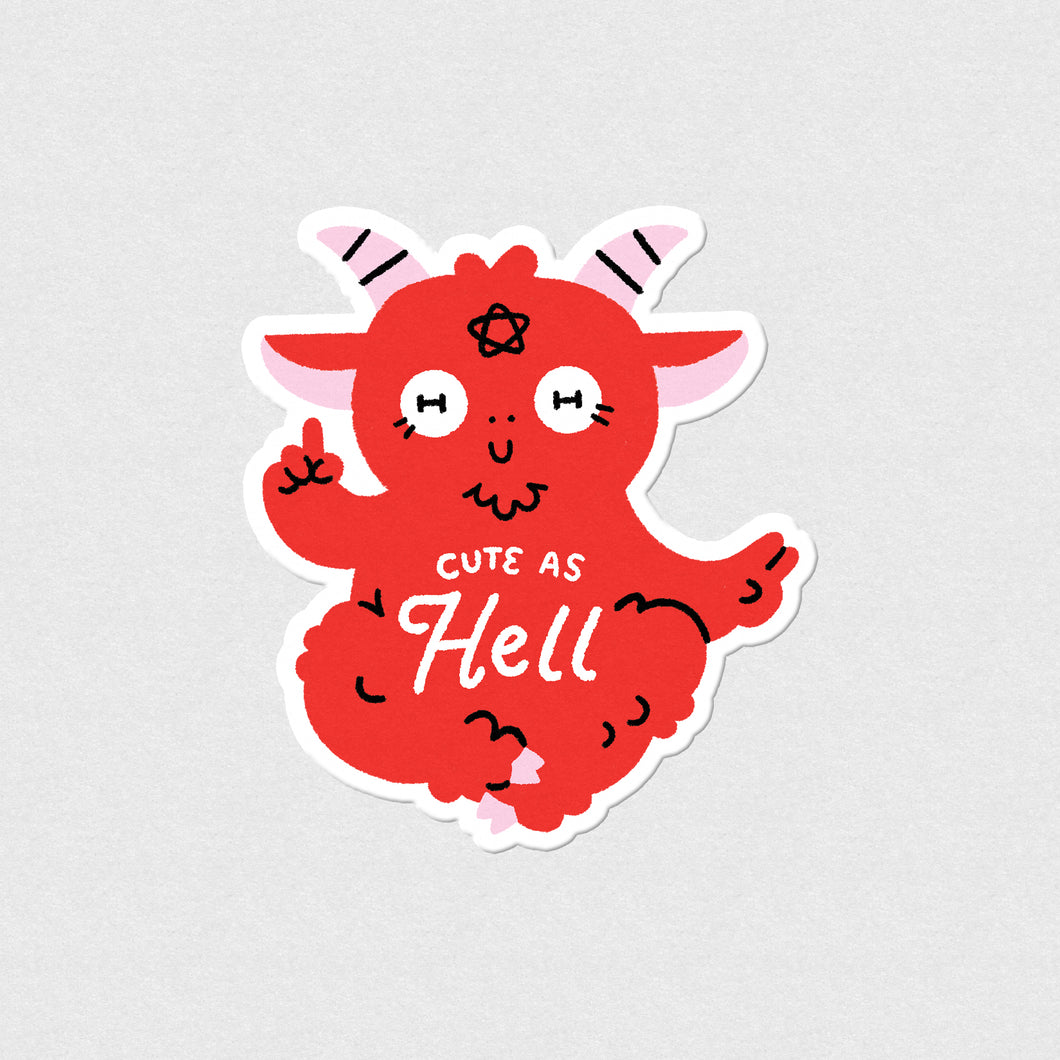 Cute As Hell Sticker