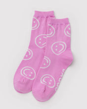 Load image into Gallery viewer, Happy Crew Sock, Pink Happy

