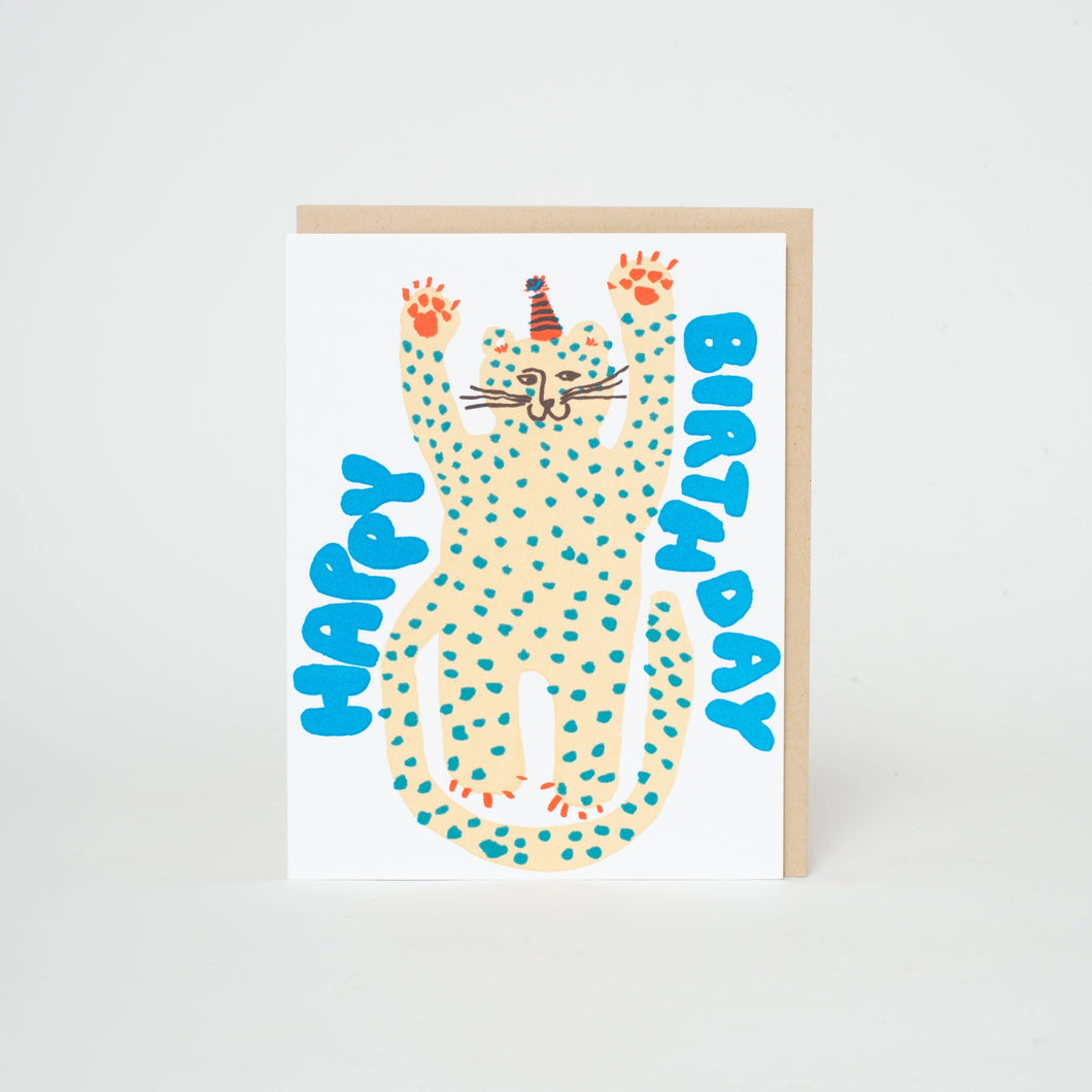 Birthday Party Cheetah Card