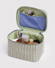 Load image into Gallery viewer, Large Cosmetic Case - Sage Stripe
