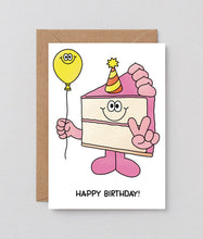 Load image into Gallery viewer, Happy Birthday Cake Slice &amp; Balloon Card
