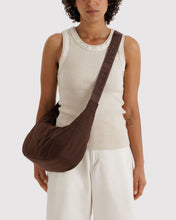 Load image into Gallery viewer, Medium Nylon Crescent Bag, Coffee
