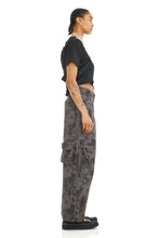 Load image into Gallery viewer, Black Watercolour Floral Lawn Cargo Pant
