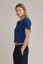 Load image into Gallery viewer, Cropped Lorel Tee, Deep Indigo
