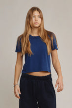 Load image into Gallery viewer, Cropped Lorel Tee, Deep Indigo
