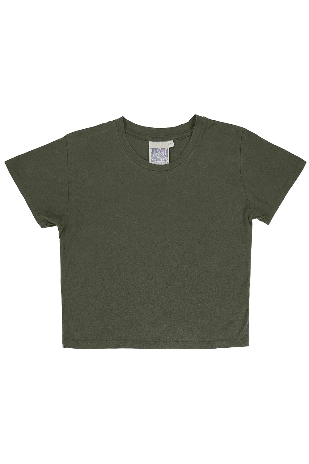 Cropped Lorel Tee, Olive Green