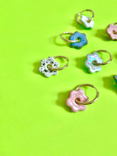Load image into Gallery viewer, Daisy Hoop Earrings, Pond
