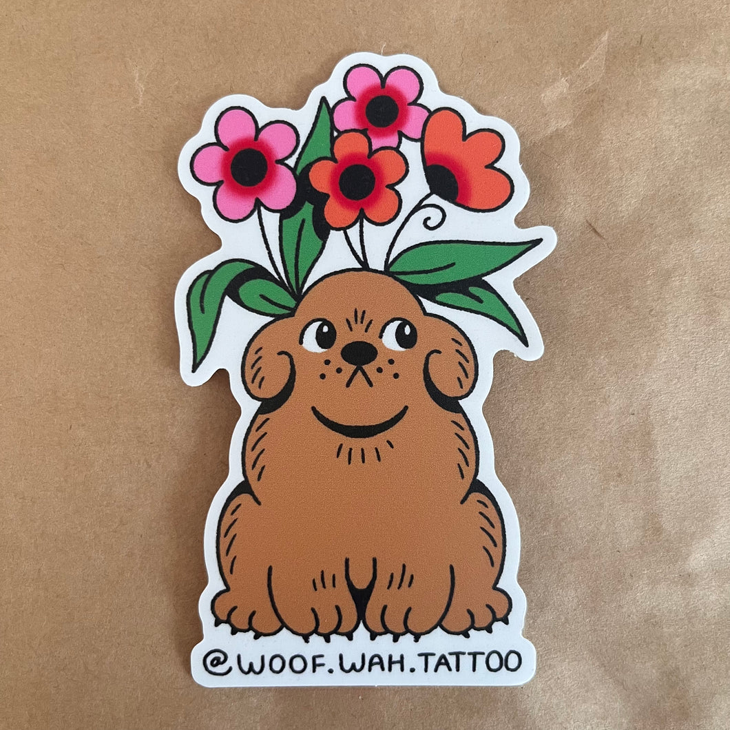 Dog Vase Sticker