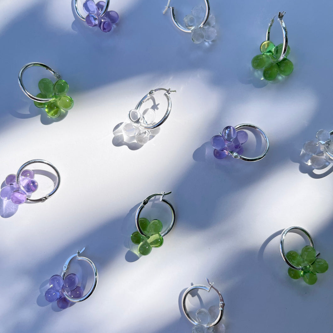 Glass Flower Earrings (Assorted Colours)