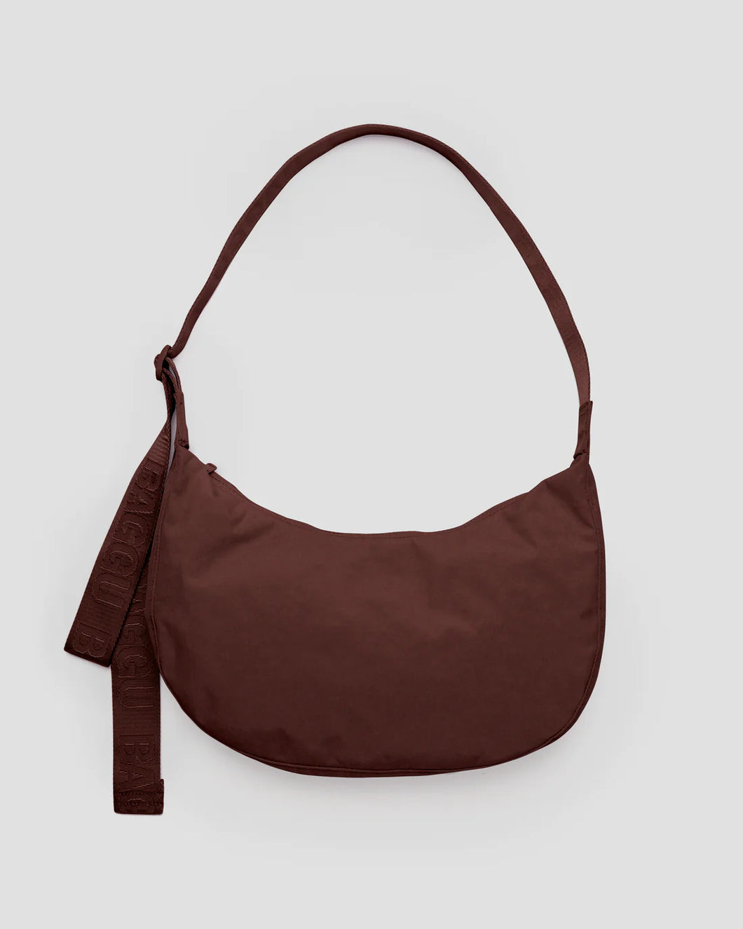 Medium Nylon Crescent Bag, Mahogany