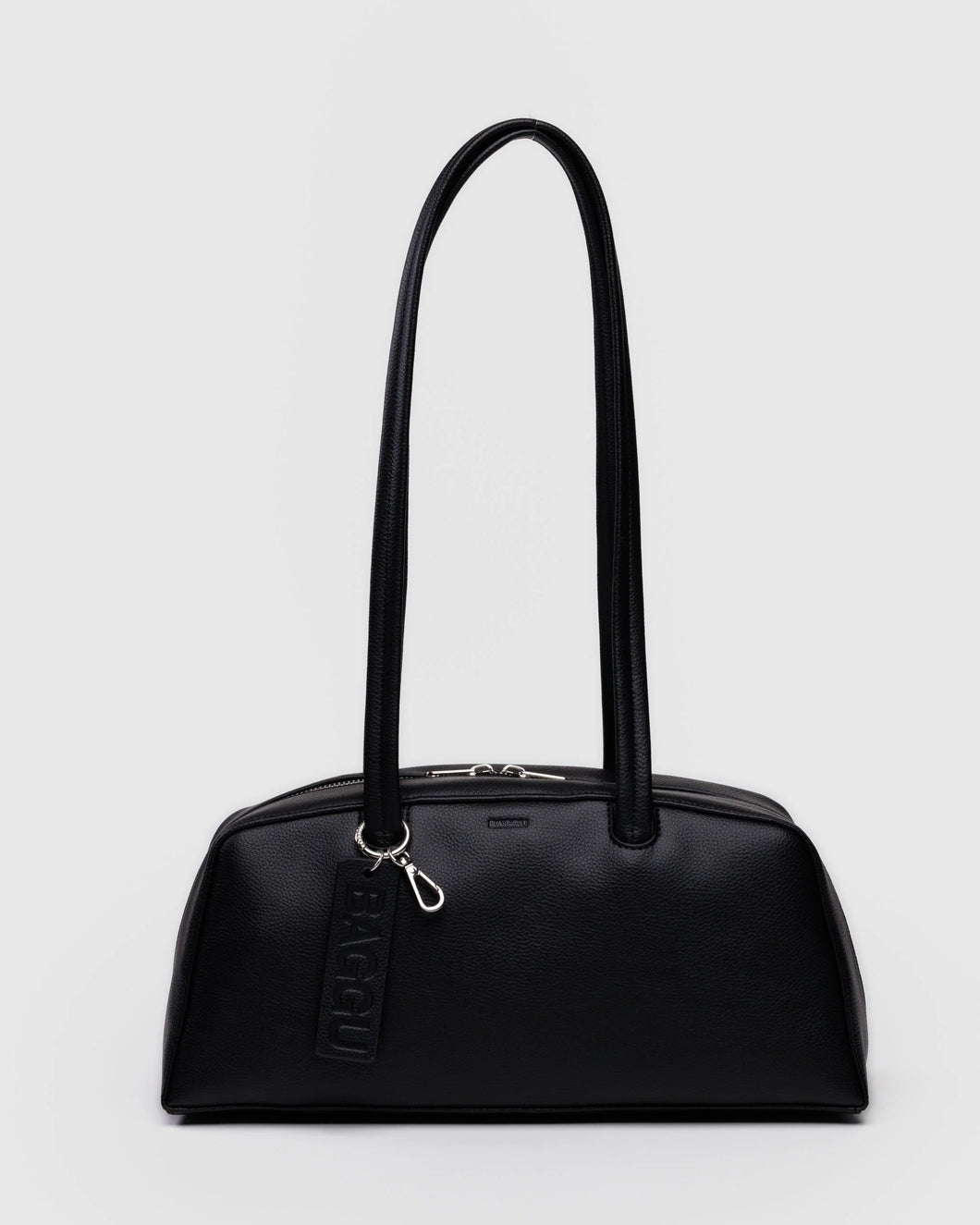 Recycled Leather Bowler Bag, Black