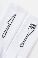 Load image into Gallery viewer, Knife &amp; Fork Socks - White
