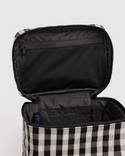 Load image into Gallery viewer, Large Cosmetic Case - Black and Cream Gingham
