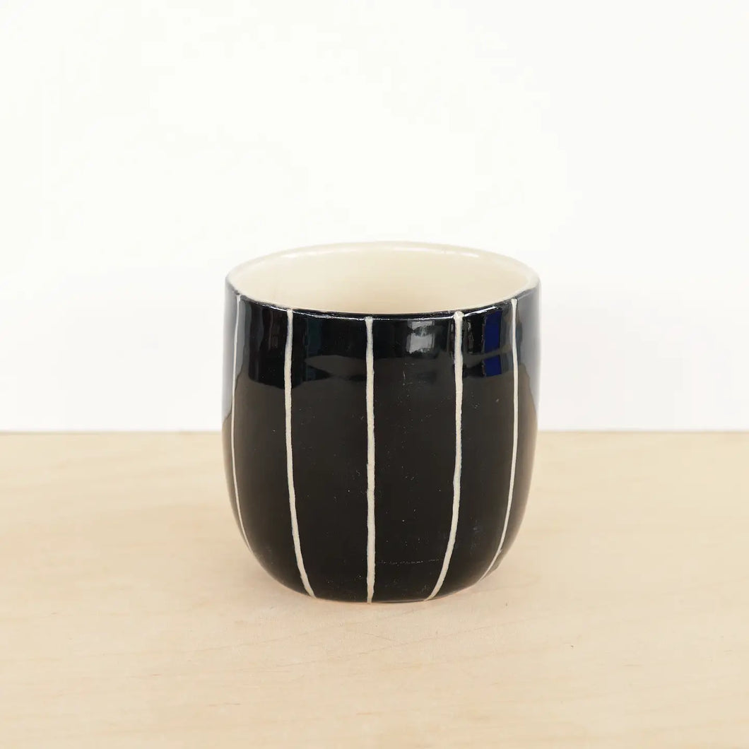 Short Ceramic Striped Tumbler