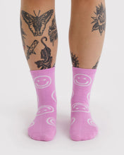 Load image into Gallery viewer, Happy Crew Sock, Pink Happy
