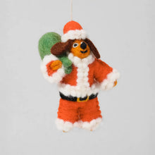 Load image into Gallery viewer, Dog Santa Felt Ornament
